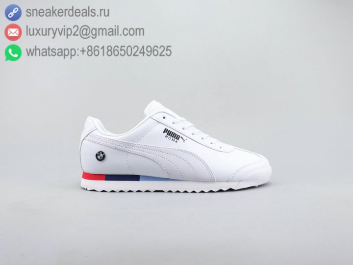 Puma x BMW MMS Roma JR Retro Unisex Leather Sneakers White Size 35-44